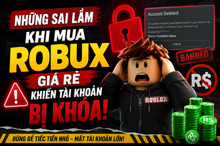 Những Sai Lầm Khi Mua Robux Giá Rẻ Khiến Tài Khoản Roblox Bị Khóa